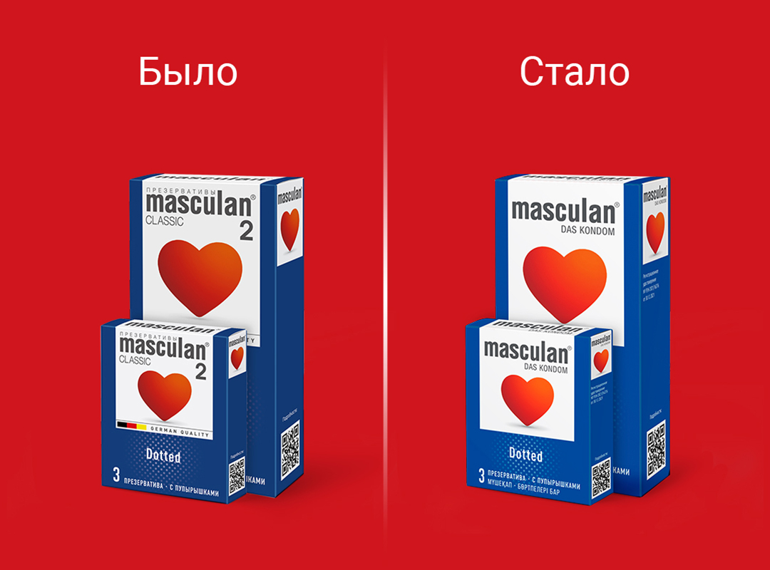 сравнение дизайна упаковки masculan Dotted